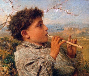  genre Oil Painting - Shepherd Piper 1881 genre Sophie Gengembre Anderson